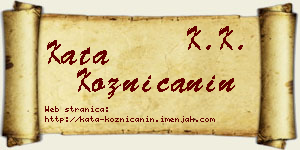 Kata Kozničanin vizit kartica